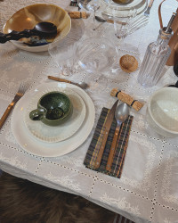 Romantic embroidered cotton tablecloth