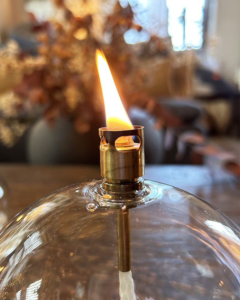 Lot de 3 Bougies/Lampes à Huile ronde en verre