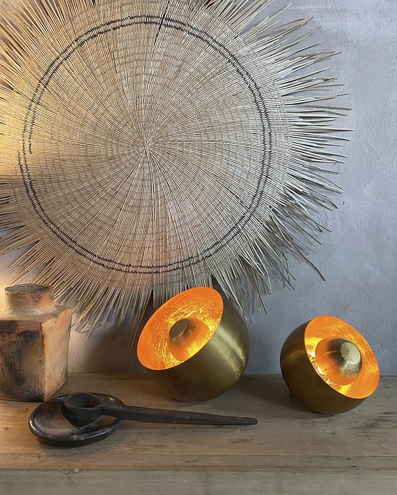 Lampe de sol Sum en métal doré