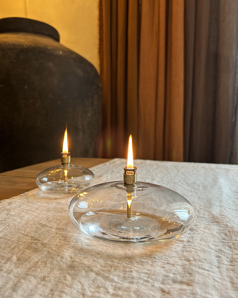Pebble glass Candle/Oil Lamp