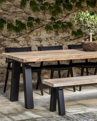 Banc extérieur Antica en teck & aluminium