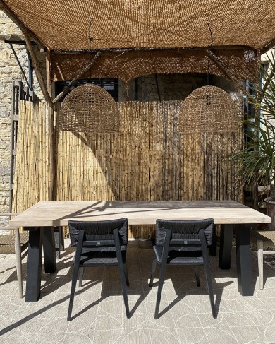 Table extérieure Antica en teck & aluminium