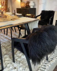 Peau de mouton Islandaise naturelle blanche/noire/taupe/rusty