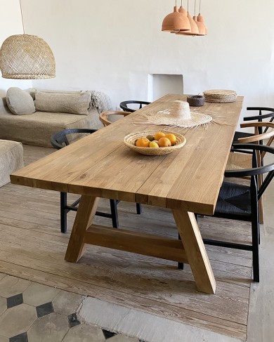 Table Cantina en teck recyclé