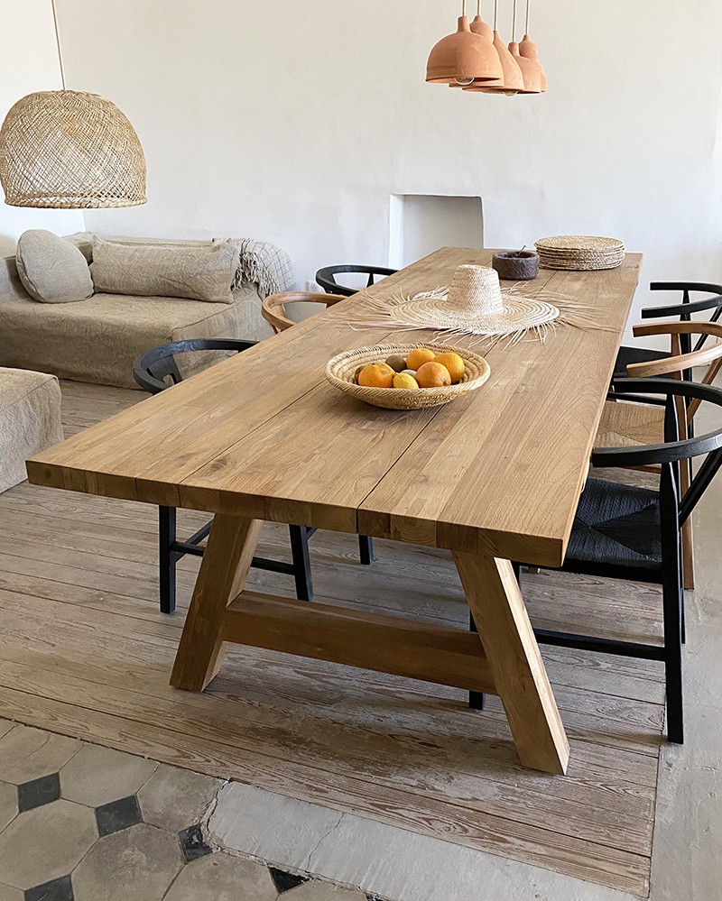 Table Cantina en teck recyclé