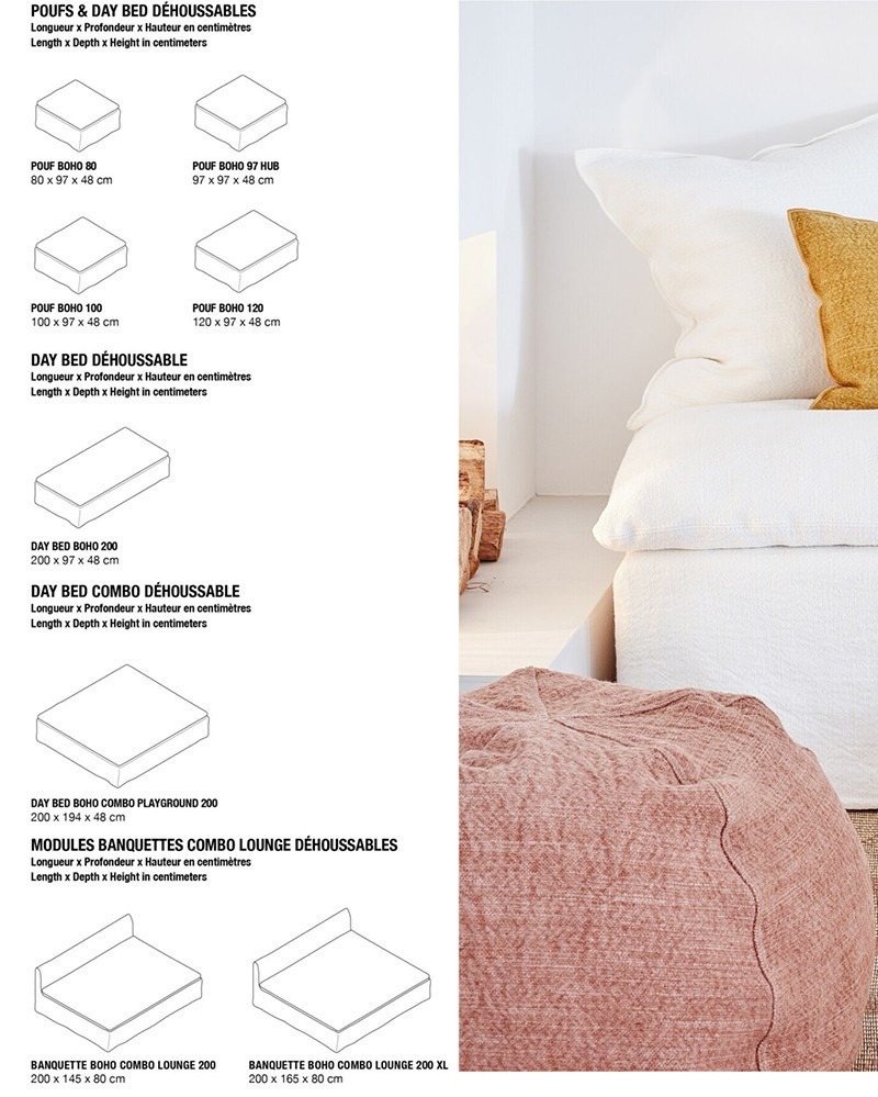 Linen Sofa Combination Boho 5pl - Modular