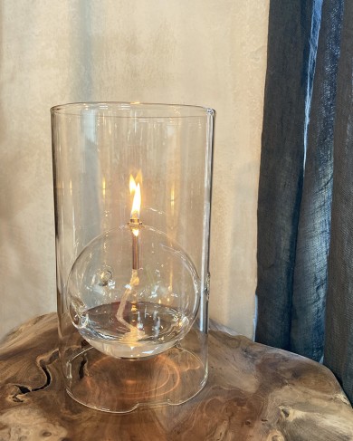 Bougie/Lampe à Huile photophore en verre