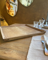Plateau Vintage carré en Bois Naturel