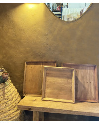 Plateau Vintage carré en Bois Naturel