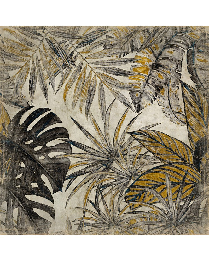 Panneau Végétal Ocre en papier froissé