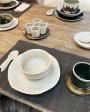White Quartz Cracked Glazed Sandstone Tableware