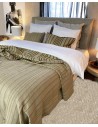 Myre embroided linen canvas Vice Versa bed-cover by Maison de Vacances
