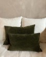 Coussin Vice Versa en Velours Vintage Kaki par Maison de Vacances