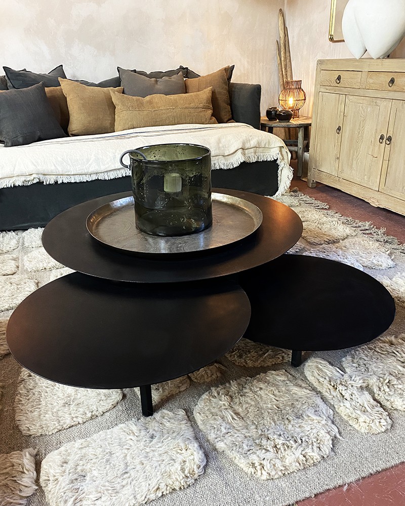 Set of 3 round metal Coffee Tables