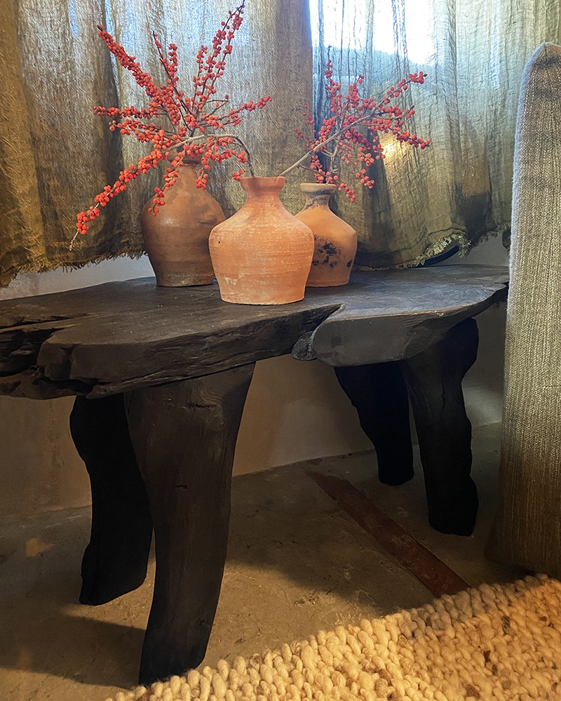 Burned teak Coffee Table