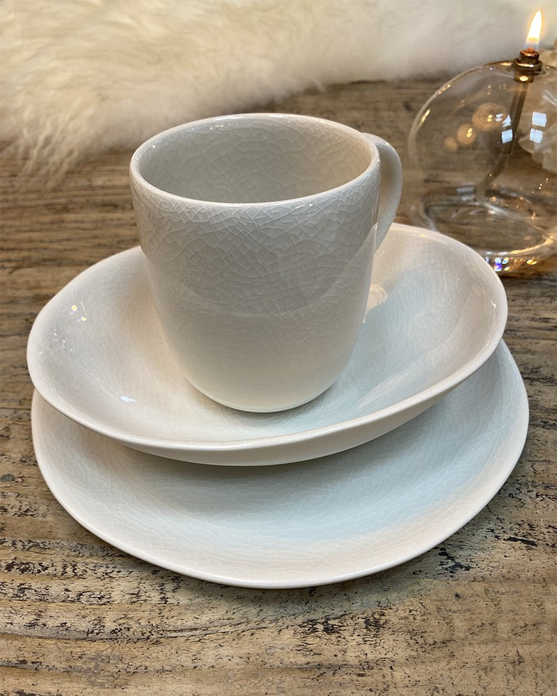 White Quartz Glazed Sandstone Tableware by Jars