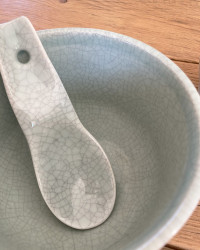 Celadon Green Glazed Sandstone Dashi Tableware by Jars