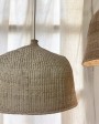 Handcrafted palm&sisal Pendant lamp Open - unique piece