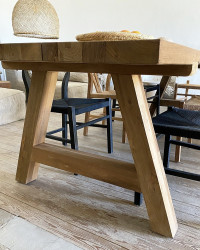 Table Cantina en teck recyclé