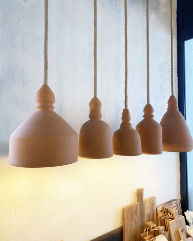 Terracotta Ceramic Pendant lamp by The Gentle Factory