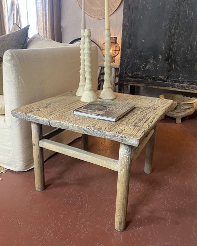 Petite table Square en bois vintage - Pièce unique