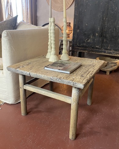 Vintage Wood Square Coffee Table - Unique Piece