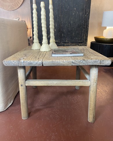 Table d'appoint Square en bois vintage - Pièce unique