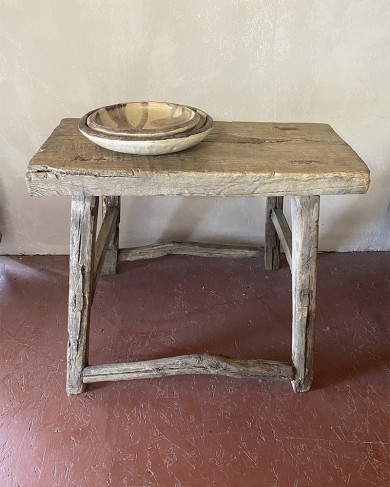 Solid Elm Side Table - unique piece