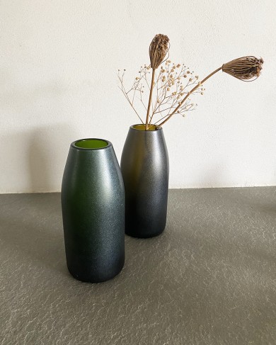 Reclaimed & sandblasted bottle glass Vase/Carafe