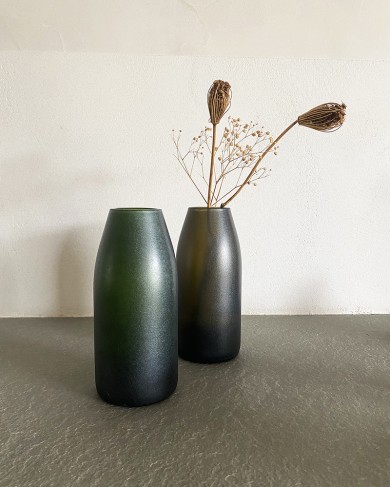 Reclaimed & sandblasted bottle glass Vase/Carafe