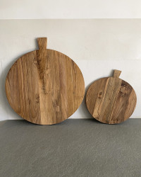 Round teak cutting board
