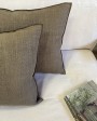 Cushion Vice Versa in Vinatge Linen Canvas Khaki by Maison de Vacances