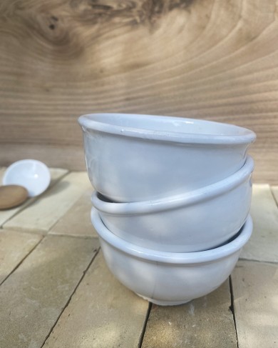 White enamelled ceramic little bowl