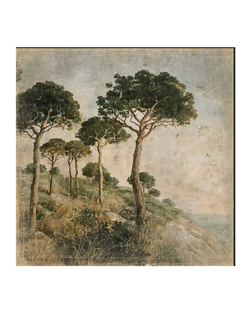 Panneau Garrigue en papier froissé