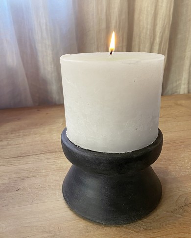 Smoked & patinated Terra Cotta Candleholder Kenny