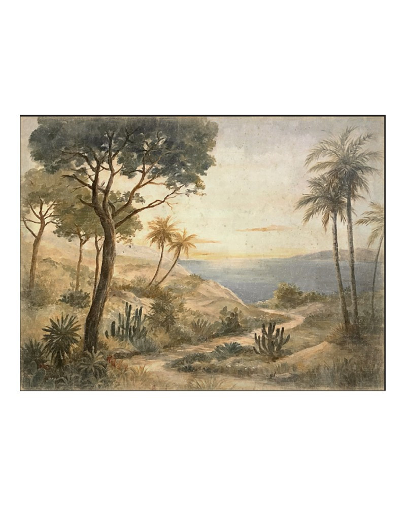 Creased paper Mediterranean Landscape