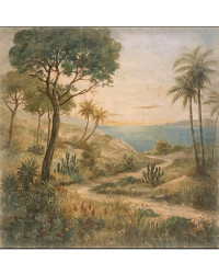Creased paper Mediterranean Landscape