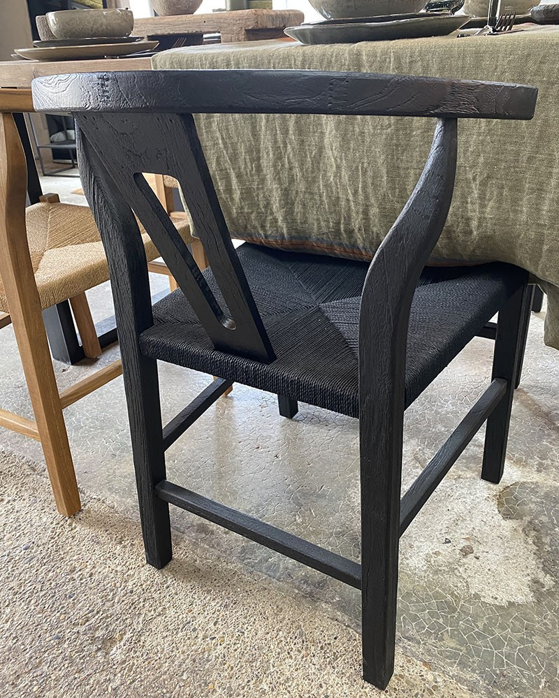 Chaise ROB en teck recyclé & corde tressée