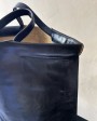 Leather black shopper bag 