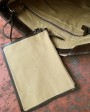 Leather olive shopper bag