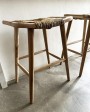 Tabouret Kapal en teck & fibre végétal