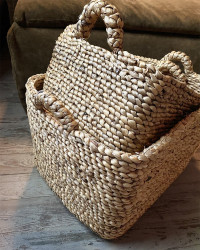 Panier Rectangle en jacinthe d'eau