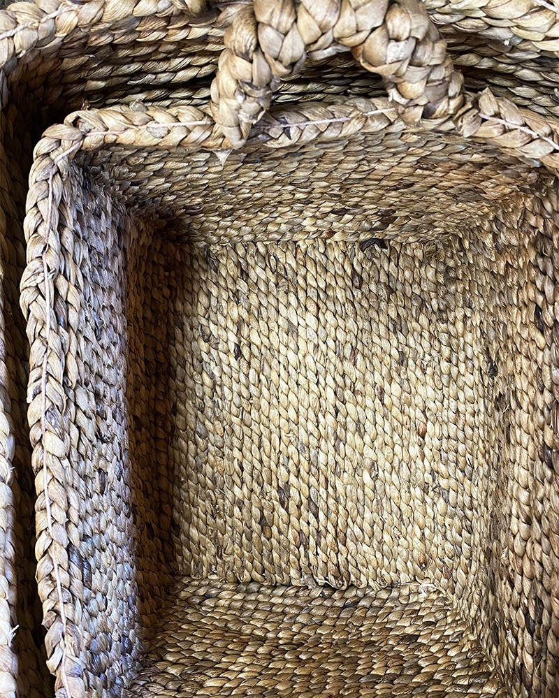 Panier Rectangle en jacinthe d'eau