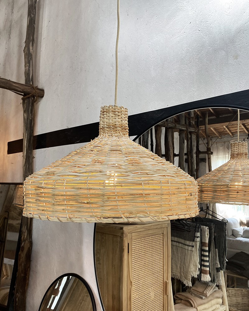 Madame pendant lamp in natural rattan