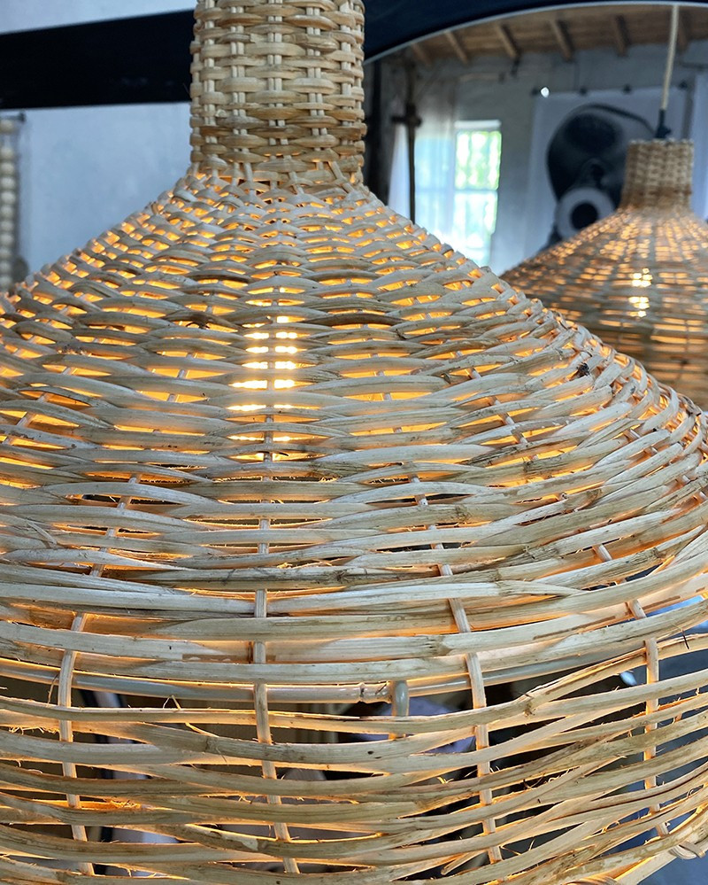 Madame pendant lamp in natural rattan