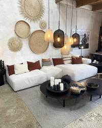 Canapé combinaison Edda en polyester & lin 5pl - Composable