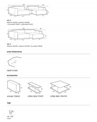 Polyester & linen Sofa Combination Edda 5pl - Modular