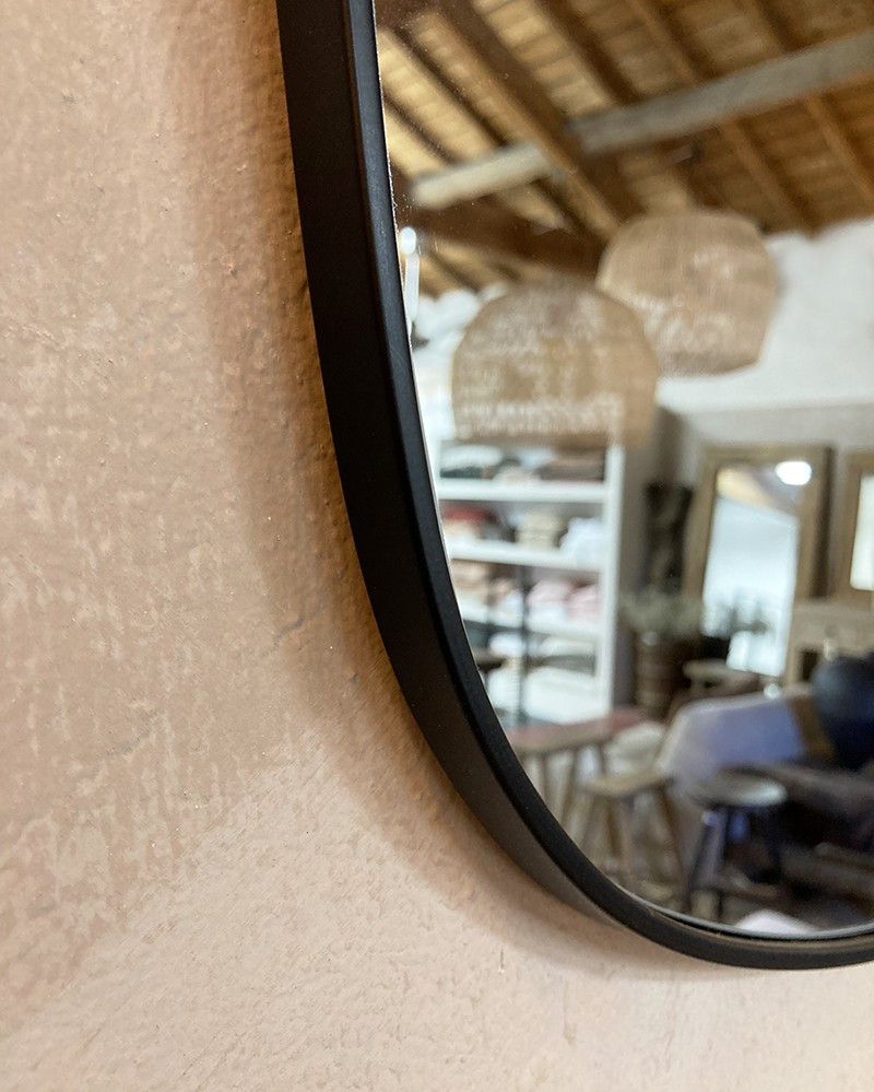Miroir Hines en métal noir - petit & moyen modèle