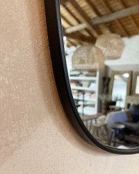 Miroir Hines en métal noir - petit & moyen modèle
