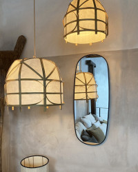 Miroir Hines en métal noir - grand modèle